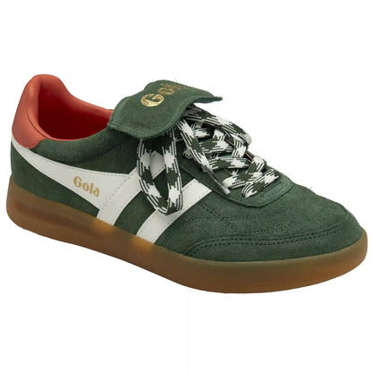Gola Classics Women's Stadia '86 Sneakers - Evergreen/Off White/Hot Coral/Gum
