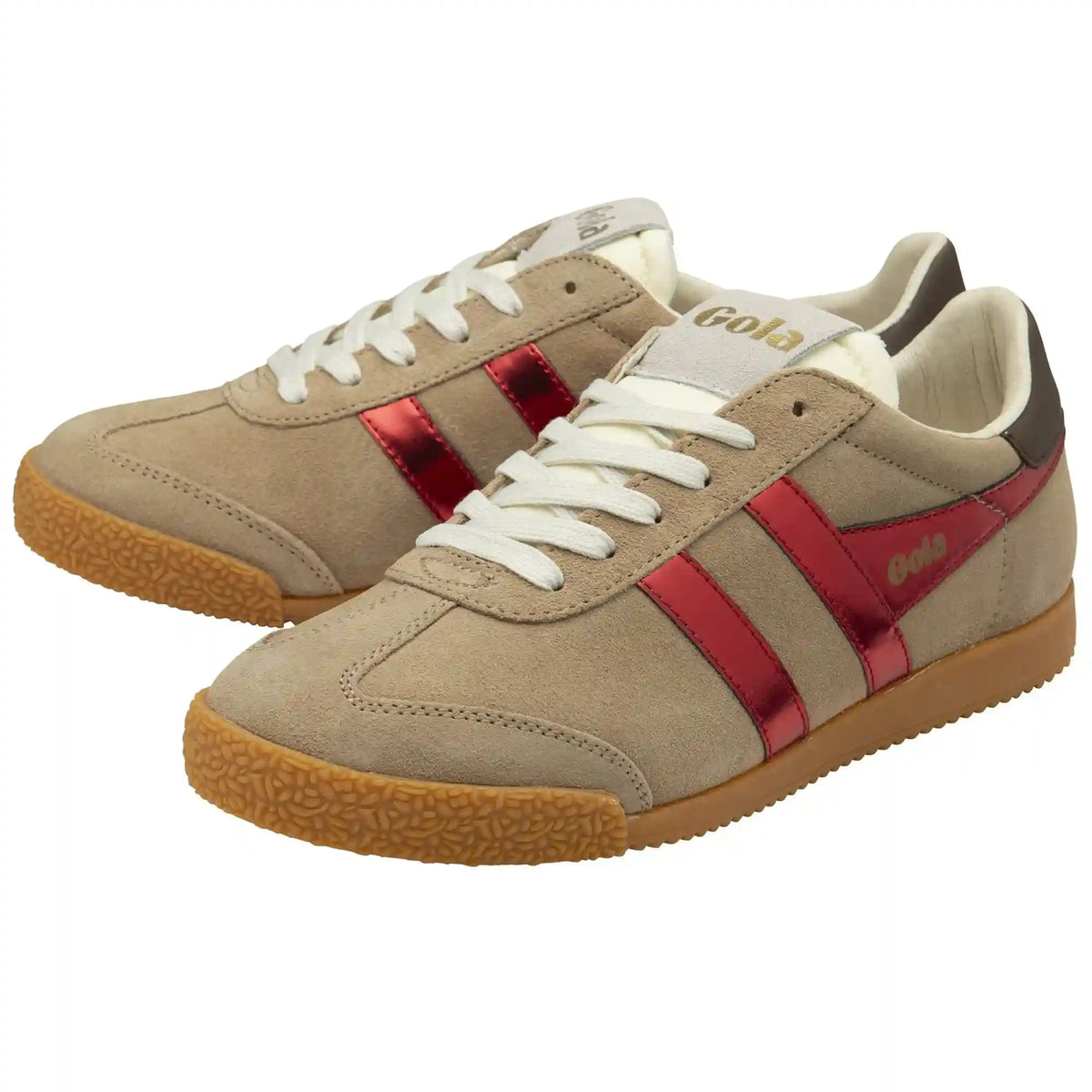 Gola Classics Women's Elan Glitz Sneakers - Light Caramel/Red/Dark Brown