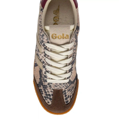 Gola Classics Women's Elan Safari Sneakers - Snake/Dark Brown/Gold/Cerise