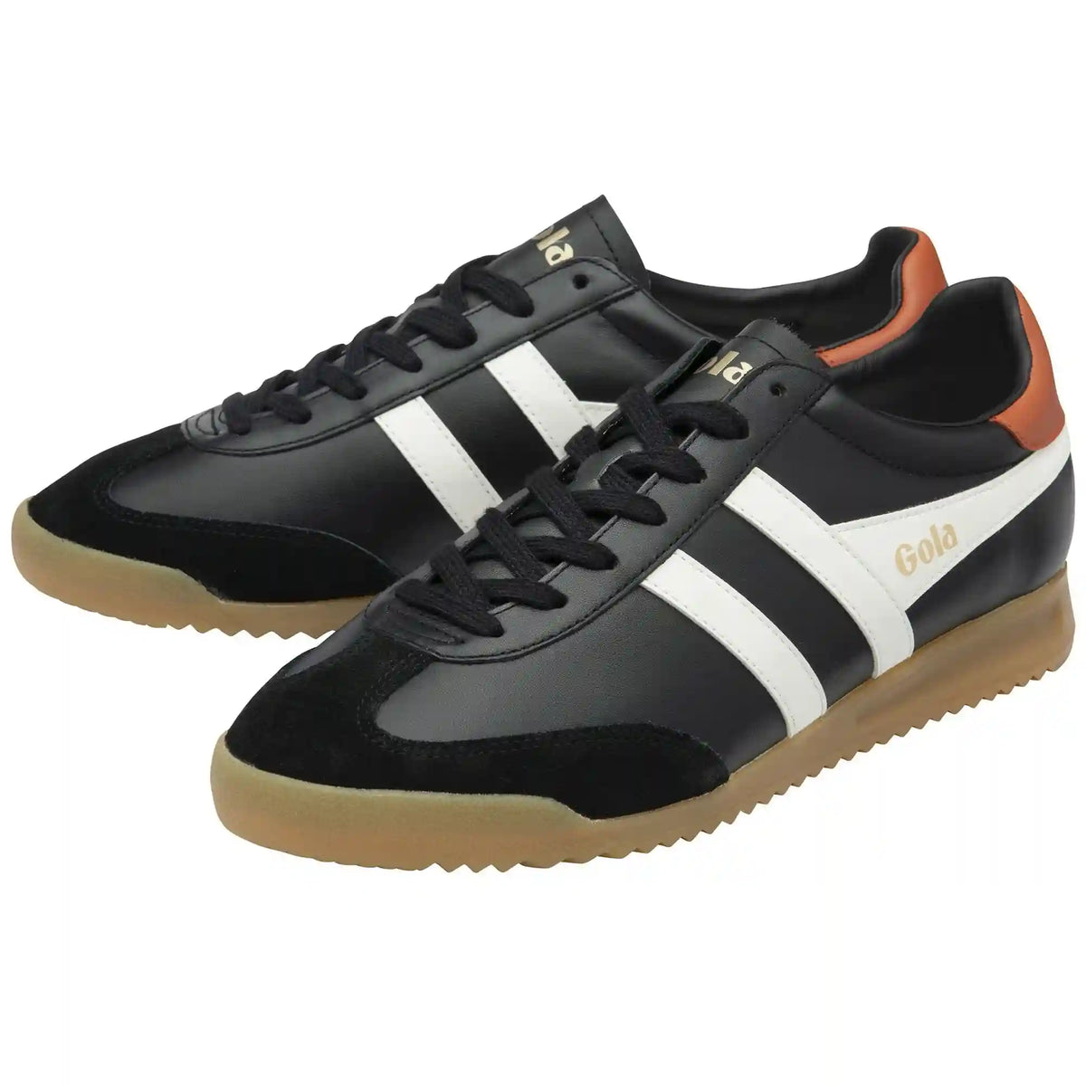 Gola Classics Men's Torpedo Leather Sneakers - Black/Off White/Moody Orange