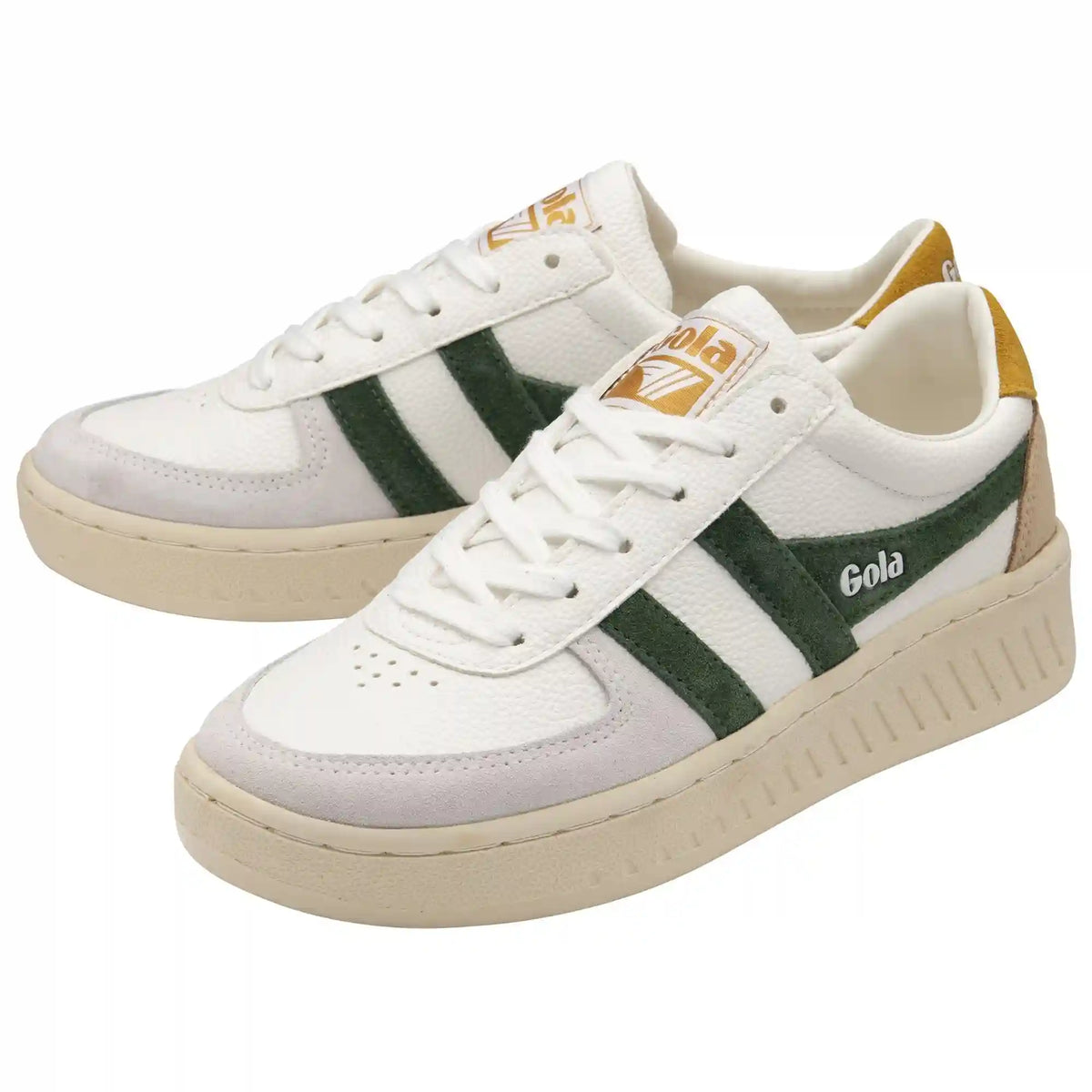 Gola Classics Women's Grandslam Trident Sneakers - White/Evergreen/Sun