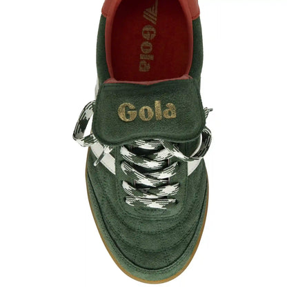 Gola Classics Women's Stadia '86 Sneakers - Evergreen/Off White/Hot Coral/Gum