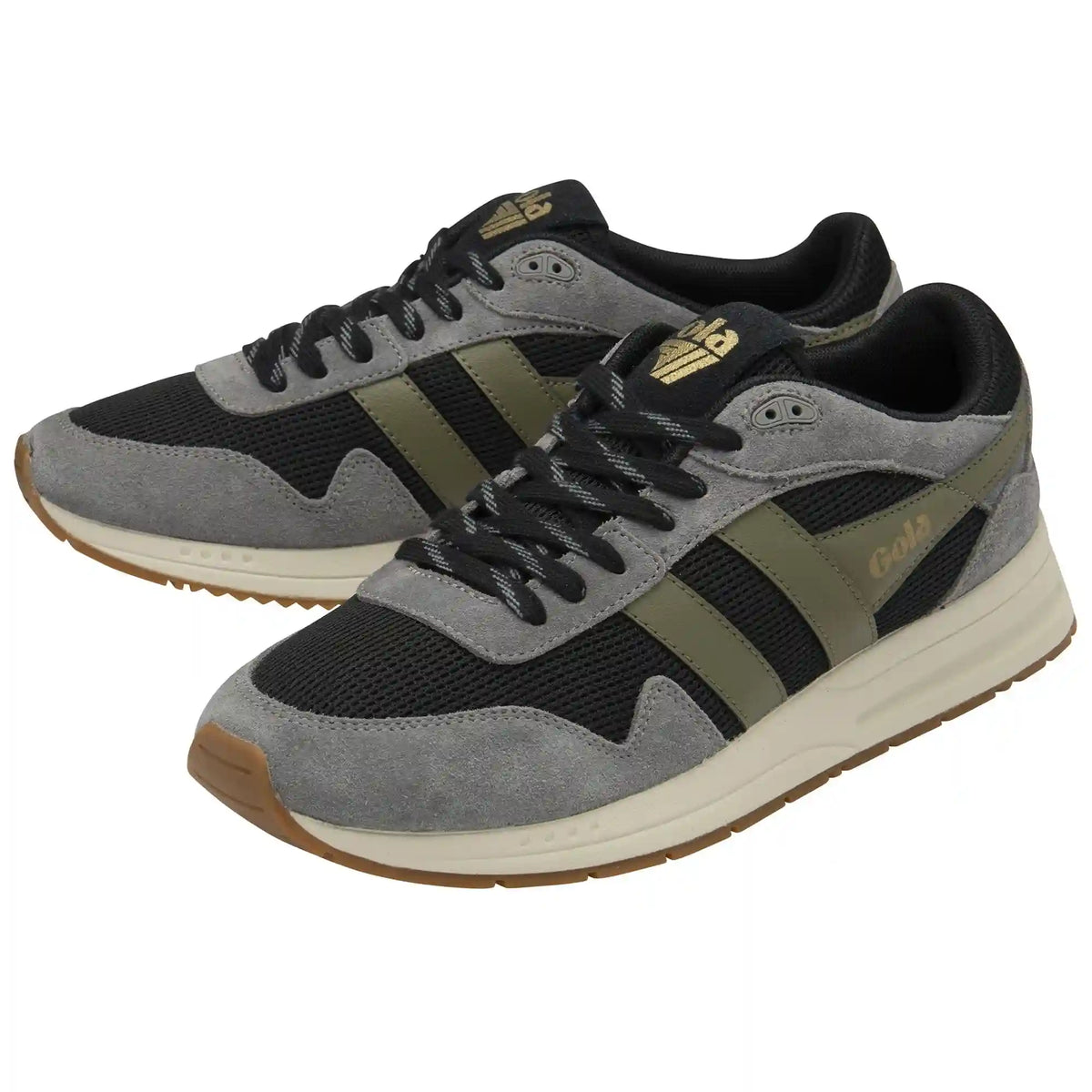 Gola Classics Men's Delta Sneakers - Black/Ash/Khaki