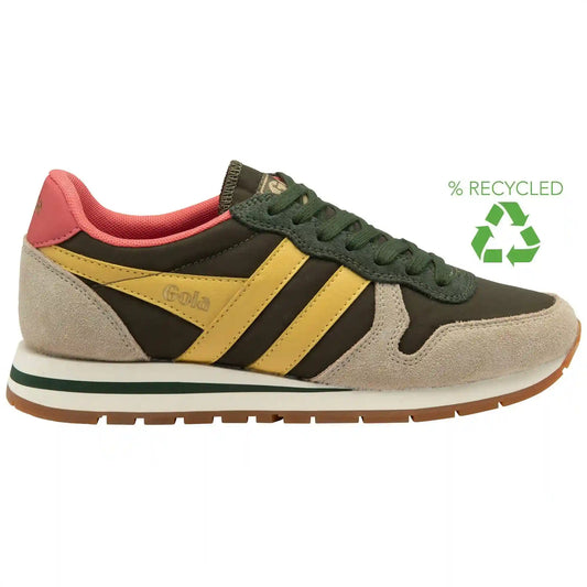 Gola Classics Women's Daytona Chute Sneakers - Dark Khaki/Bone/Pollen