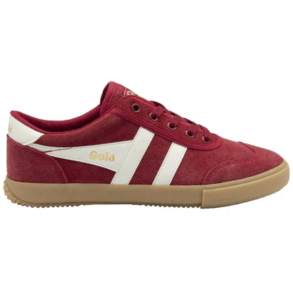 Gola Classics Women's Badminton Suede Plimsoll Sneakers - Deep Red/Off White/Gum