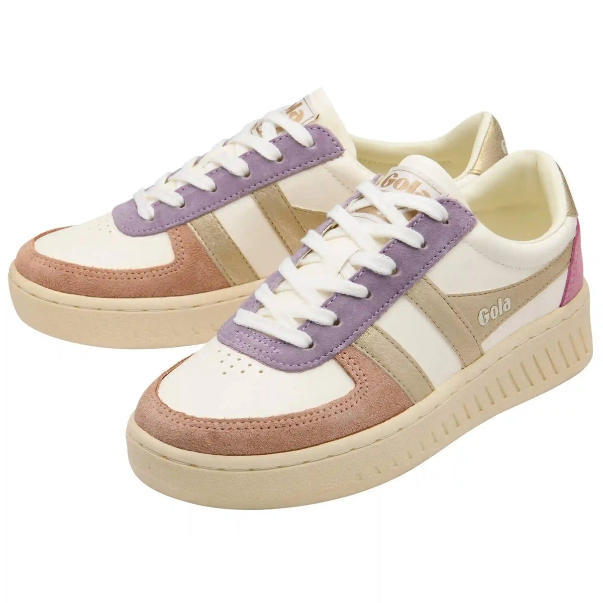 Gola Classics Women's Grandslam Quadrant Sneakers - Off White/Cameo/Gold/Candy