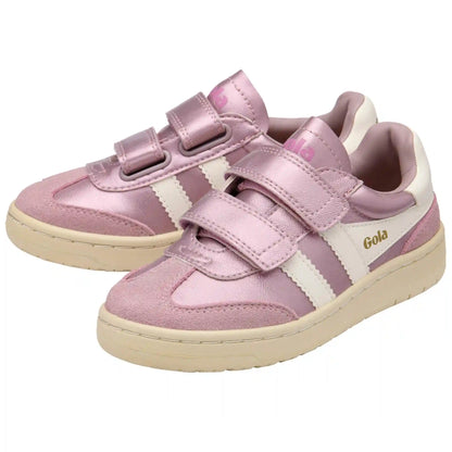 Gola Classics Kids' Viper Glimmer Strap Sneakers - Pastel Pink/Off White