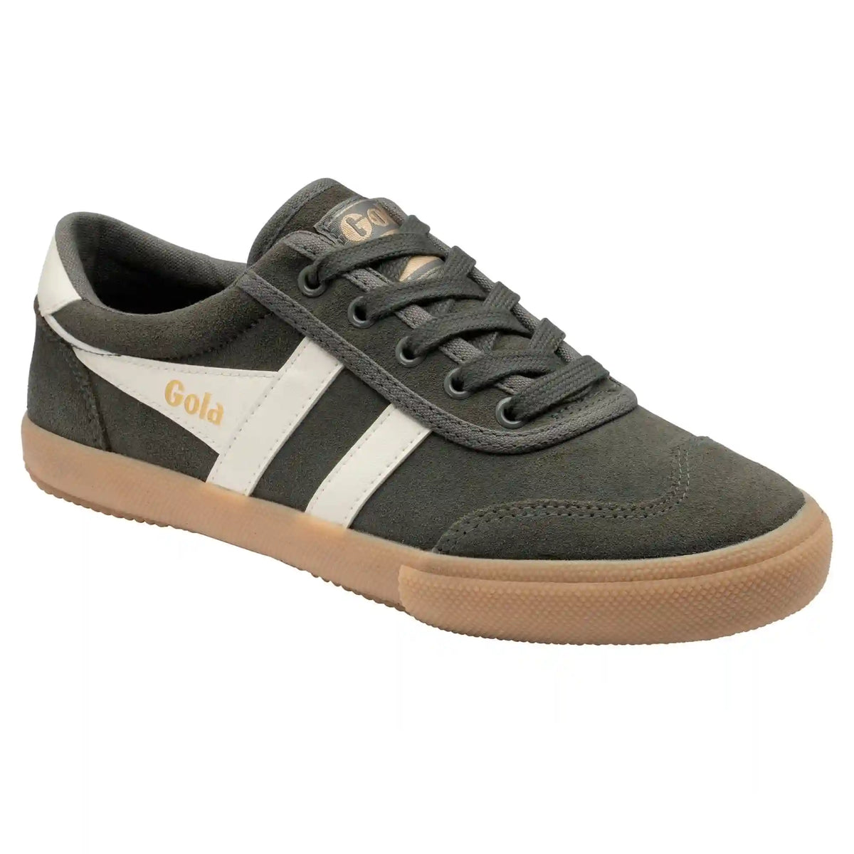 Gola Classics Women's Badminton Suede Plimsoll Sneakers - Conifer/Off White/Gum