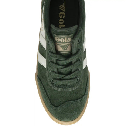 Gola Classics Women's Badminton Suede Plimsoll Sneakers - Evergreen/Off White/Gum