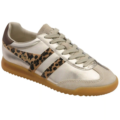 Gola Classics Women's Torpedo Glimmer Safari Sneakers - Gold/Leopard/Dark Brown