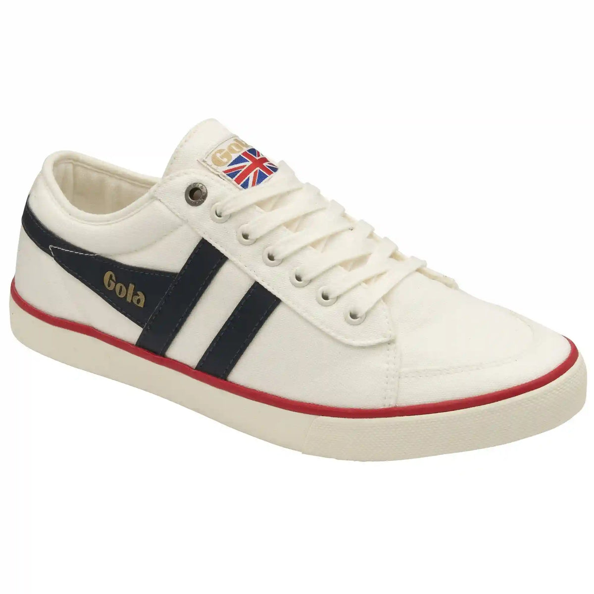 Vegan Gola Classics Men's Comet Plimsoll Sneakers - Off White/Navy/Red