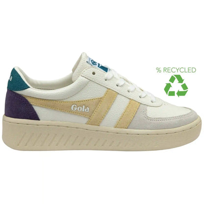 Gola Classics Women's Grandslam Trident Sneakers - White/Buttermilk/Peacock