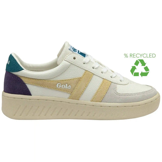 Gola Classics Women's Grandslam Trident Sneakers - White/Buttermilk/Peacock