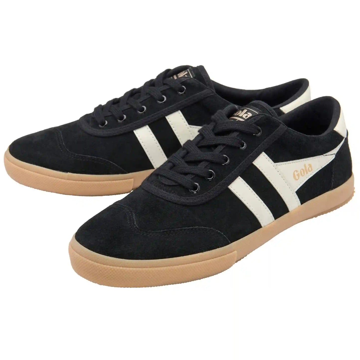 Gola Classics Men's Badminton Suede Plimsoll Sneakers - Black/Off White/Gum