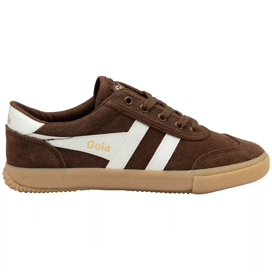 Gola Classics Women's Badminton Suede Plimsoll Sneakers - Dark Brown/Off White/Gum
