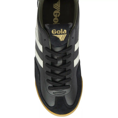 Gola Classics Men's Europa Leather Sneakers - Black/Off White/Khaki