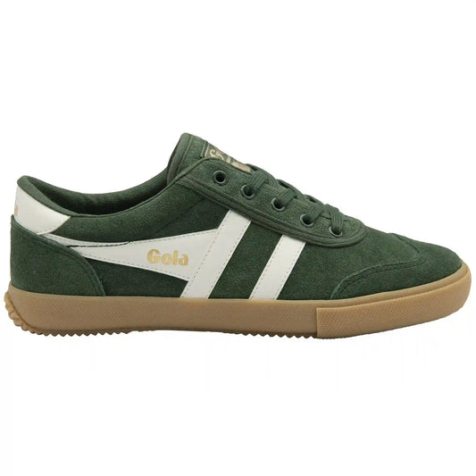 Gola Classics Women's Badminton Suede Plimsoll Sneakers - Evergreen/Off White/Gum