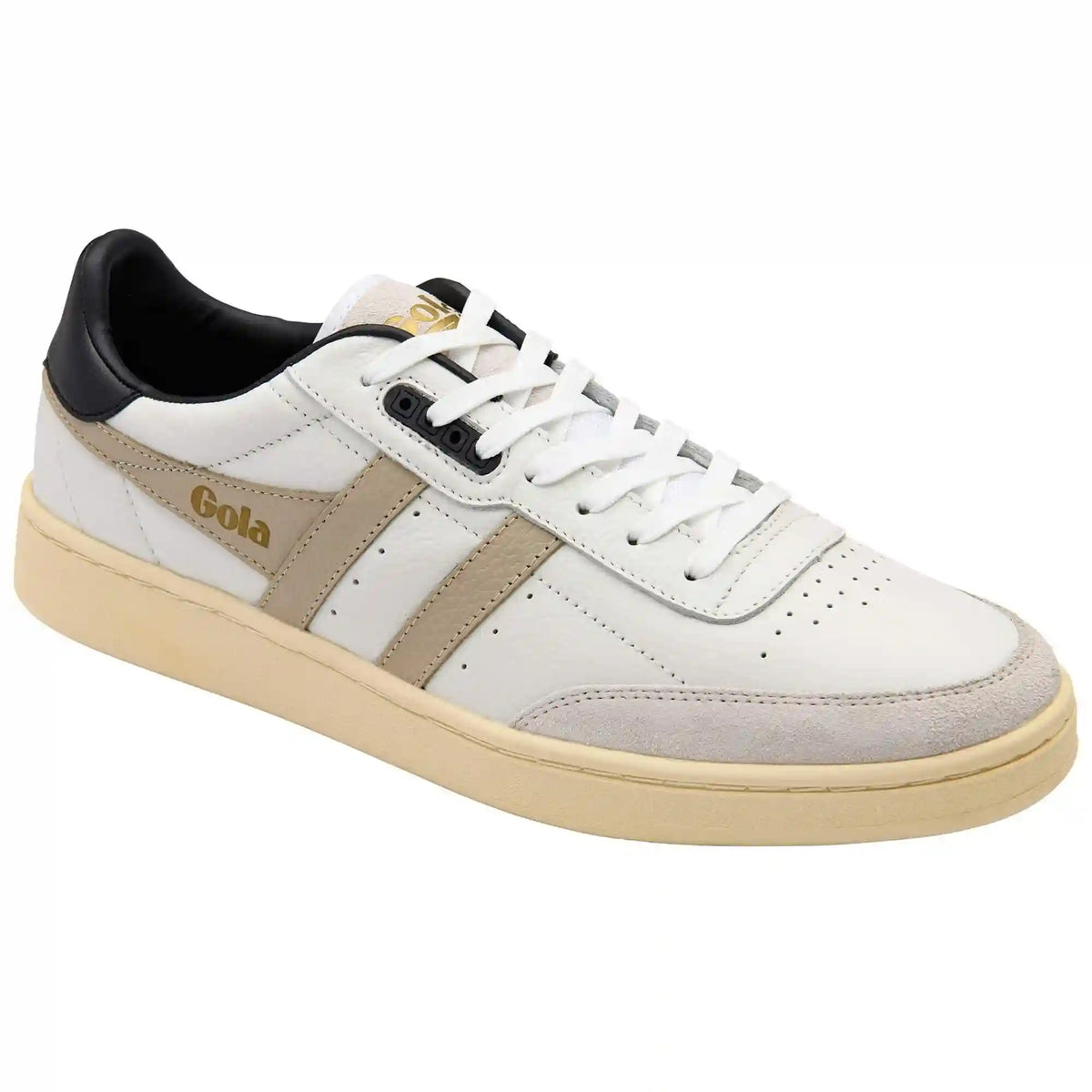 Gola Classics Men's Contact Leather Sneakers - White/Bone/Black