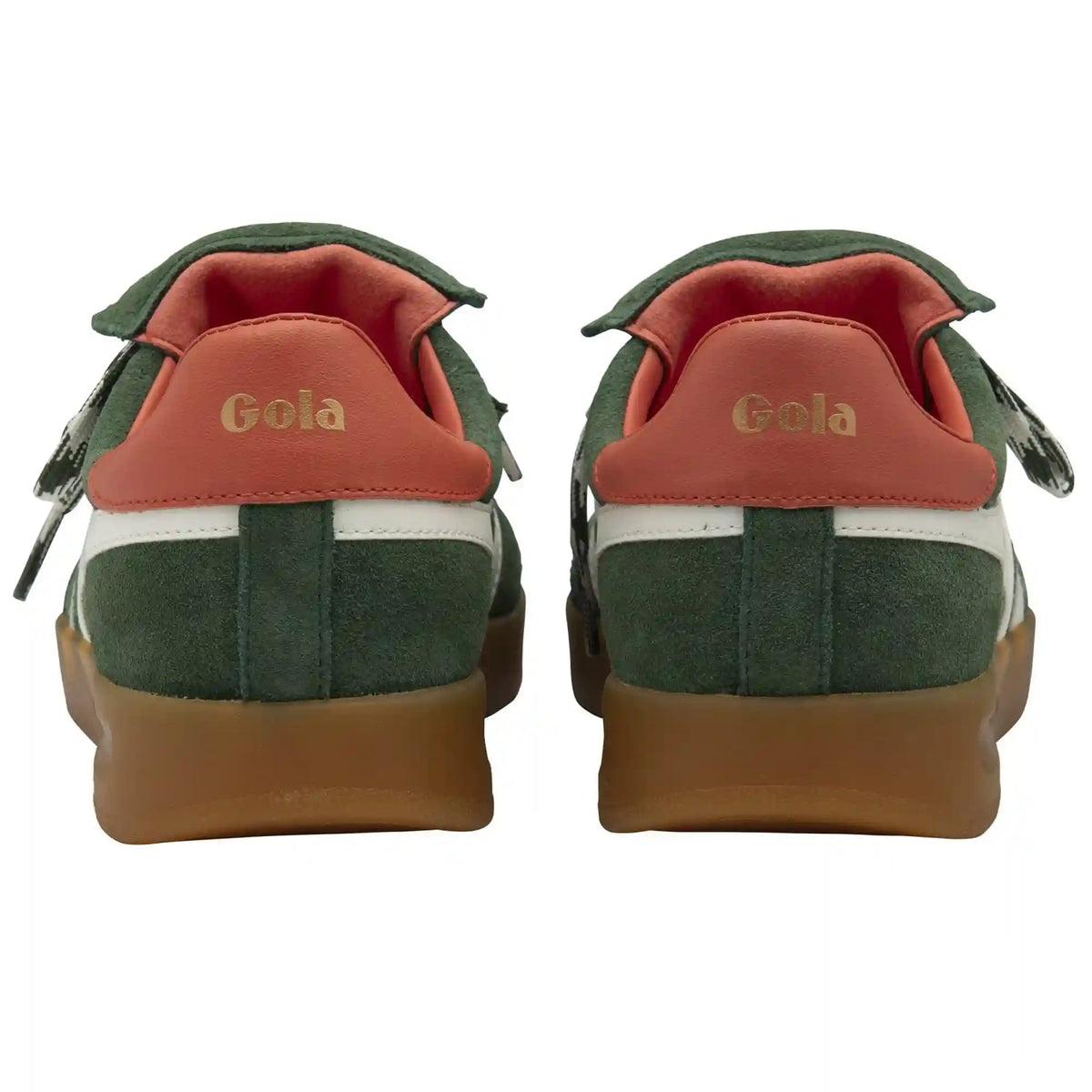 Gola Classics Women's Stadia '86 Sneakers - Evergreen/Off White/Hot Coral/Gum