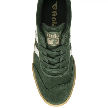 Gola Classics Men's Badminton Suede Plimsoll Sneakers - Evergreen/Off White/Gum