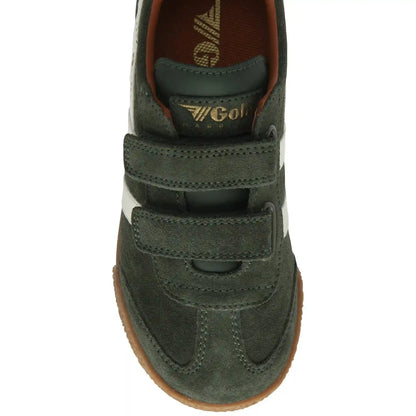 Gola Classics Kids' Harrier Strap Sneakers - Dark Khaki/Off White/Moody Orange