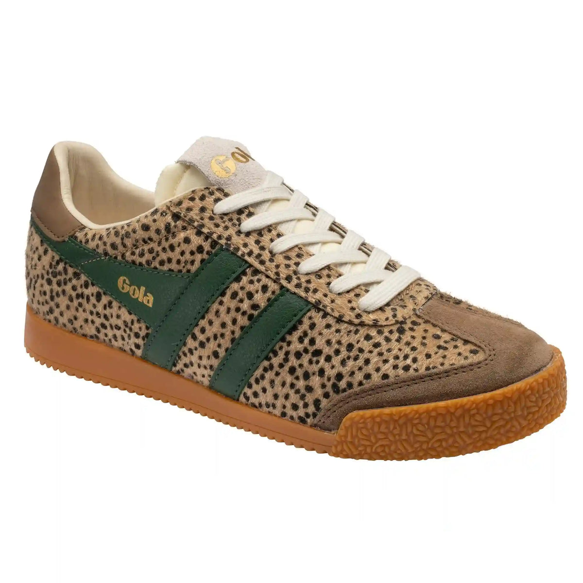 Gola Classics Women's Elan Savanna Sneakers - Tan Cheetah/Tobacco/Evergreen
