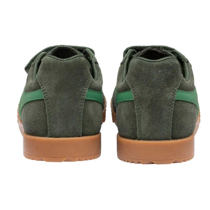 Gola Classics Kids' Harrier Strap Sneakers - Dark Khaki/Emerald