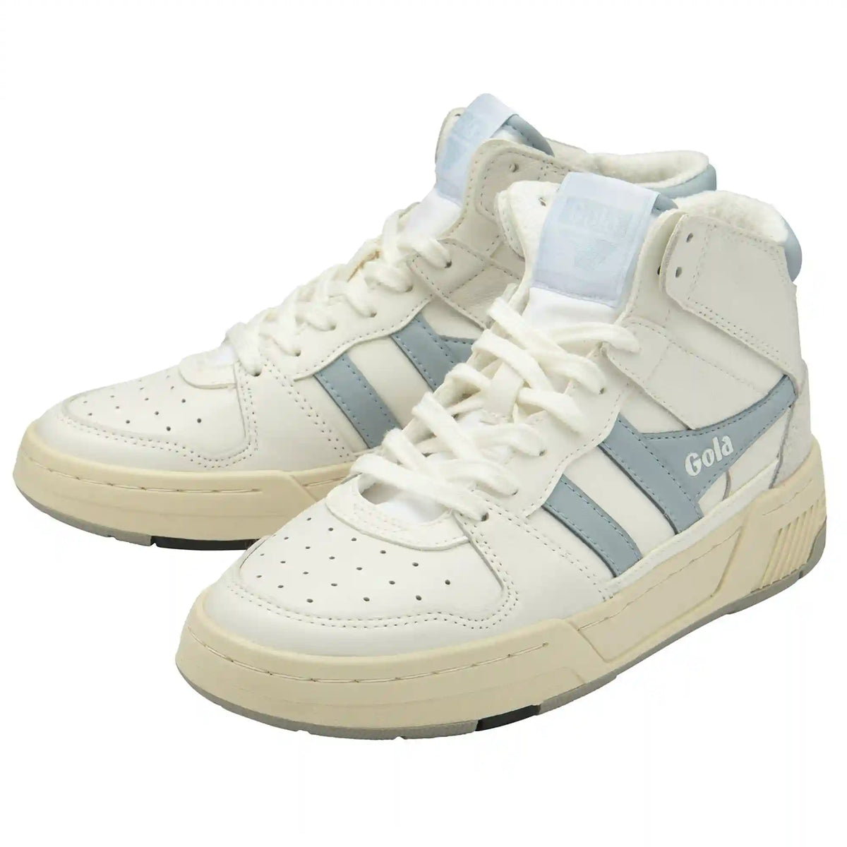 Gola Classics Women's Allcourt High Sneakers - White/Ice Blue
