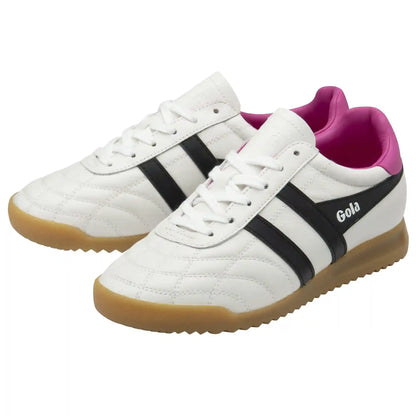 Gola Classics Women's Stadium Sneakers - White/Black/Shocking Pink