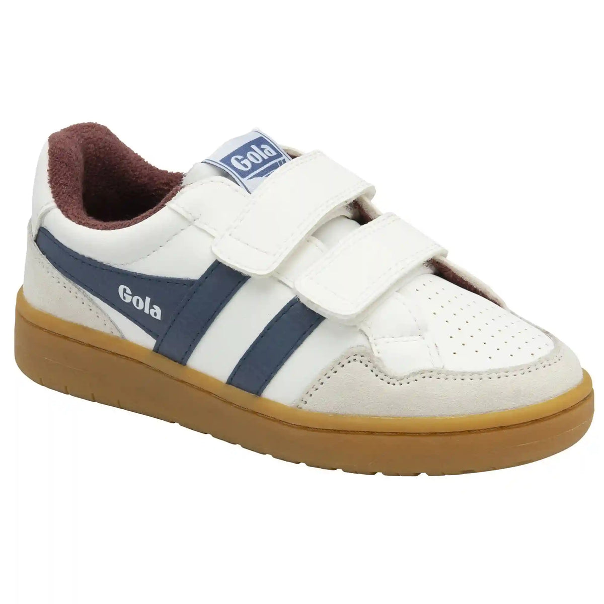 Gola Classics Kids' Eagle Strap Sneakers - White/Moonlight/Burgundy/Gum